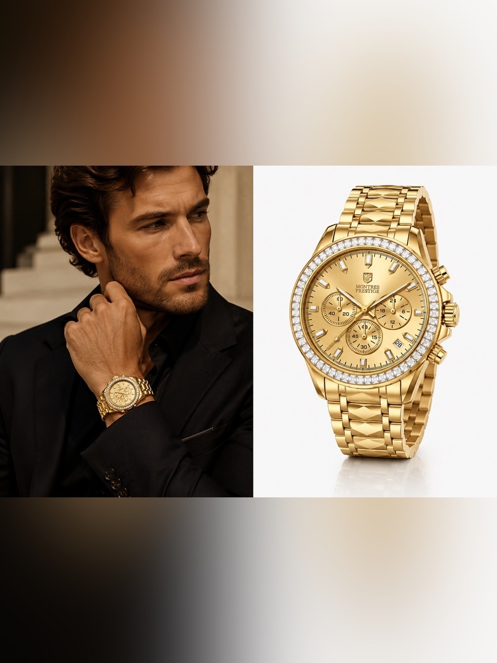⌚️NWT! Montres Prestige x Invicta 44.5mm Crystal Bezel Watch